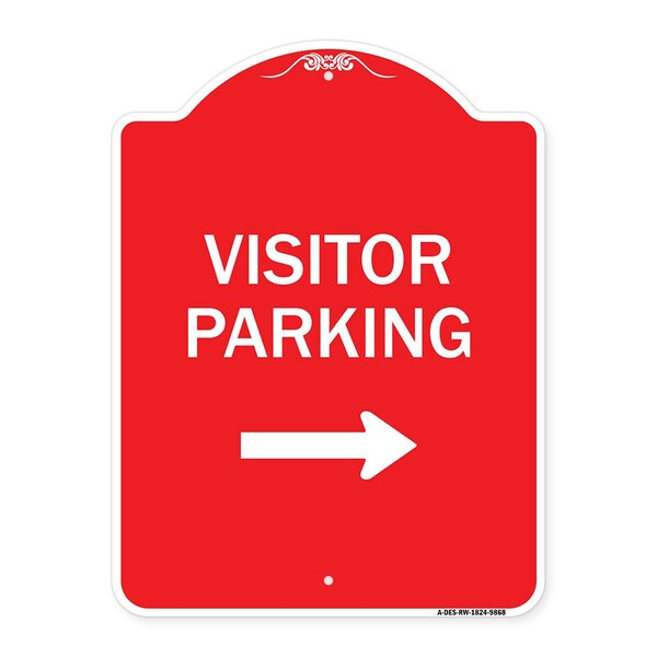 Signmission Visitor-parking Right Heavy-Gauge Aluminum Architectural Sign, 24" x 18", RW-1824-9868 A-DES-RW-1824-9868 - main